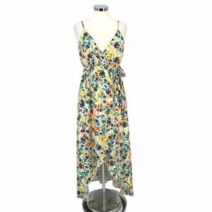 June & Hudson Floral Maxi Wrap Summer Dress Multicolor Size Medium